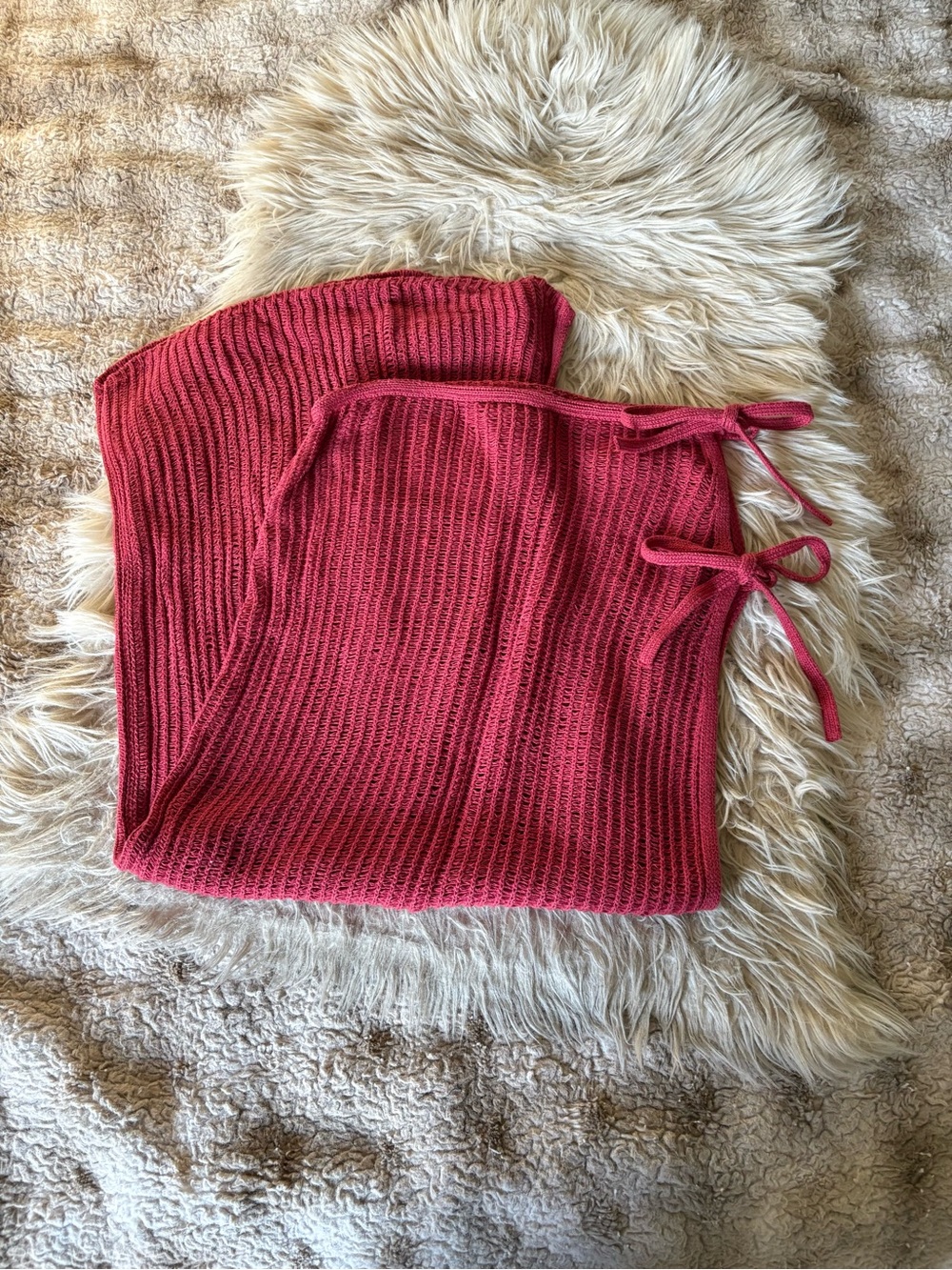 Red Crochet Wrap Sarong